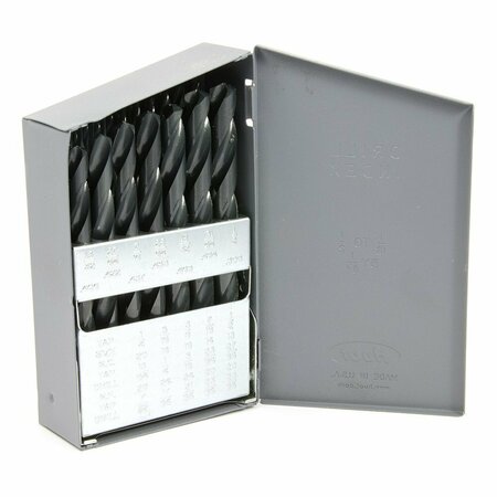 FORNEY 29-Piece Jobber Length Drill Bit Set, High Speed Steel HSS, 135 Degree Split Point 20219